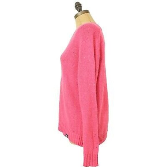 Court & Rowe Nep Flecked Sweater Top Size S Ribbed Knit Vivid Pink NEW Tag B43 - Picture 6 of 6